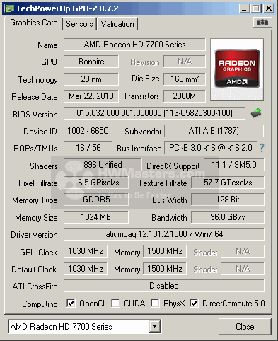 Club3D 7790 GPU-z