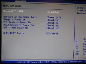 AM2NF3-VSTA Bios ACPI Settings
