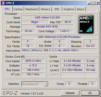 AsRock AM2NF3-VSTA Default Clocks
