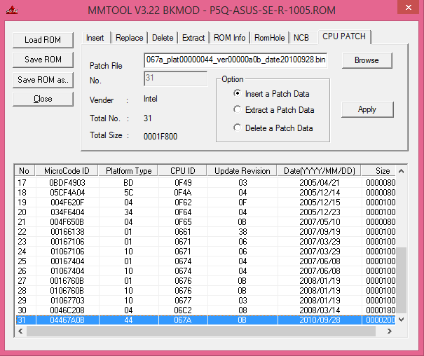 Редактирования BIOS материнской платы для работы с Xeon LGA 771 в 775 MMTool 2